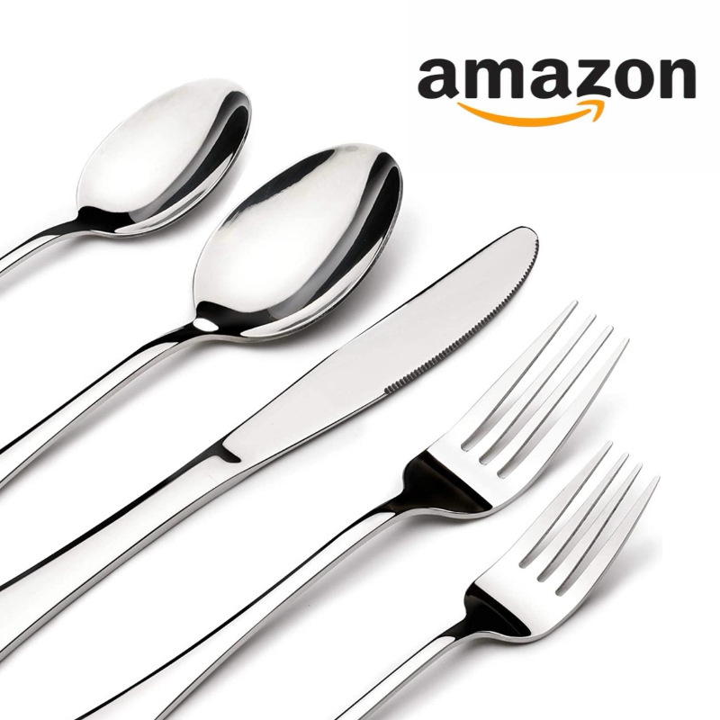 Cross-Border Amazon Stainless Steel Knife, Fork and Spoon Western Tableware Set Elegant Steak Knife Fork Stainless Steel Table Spoon Wholesale Cross-Border Amazon Stainless Steel Knife, Fork and Spoon Western Tableware Set Elegant Steak Knife Fork Stainless Steel Table Spoon Wholesale