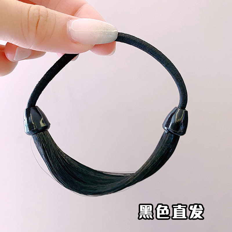 かつらヘアバンドヘアロープ 2025 新しいハイエンドゴムバンド女性のヘアポニーテール大人の低ボールヘアロープ|undefined