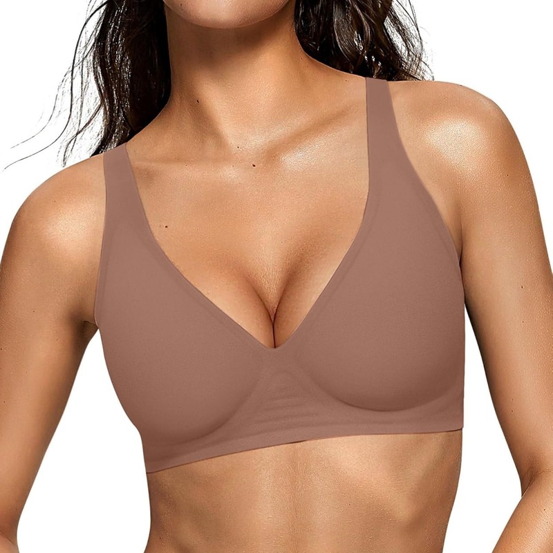 OEAK 女性のディープ V ブラジャーノンワイヤー快適なブラジャーサポートノンワイヤーブラジャー Tシャツプッシュアップブラジャー|undefined