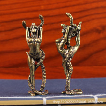 跨境欧美灵蛇美女金属工艺品摆件美女办公室桌面书架艺术装饰品