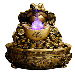 PK7J金蟾循環流水擺件三足蟾蜍開業禮品金蟬辦公桌面店鋪收銀台裝