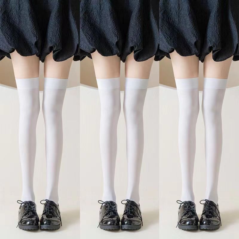 Tres pares envío gratis calcetines de pantorrilla de verano fino negro JK medias de presión flaco sobre la rodilla Calcetines de media pantorrilla