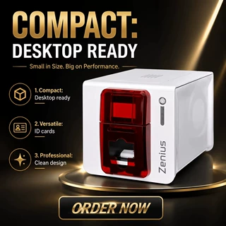 Evolis Zenius证卡打印机彩色高清打印 员工证门禁卡校园卡NFC卡