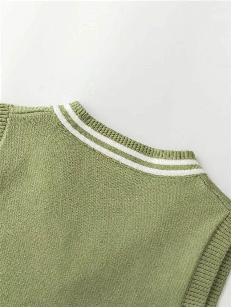 Fashion color matching temperament V-neck knitted vest NSLD27893