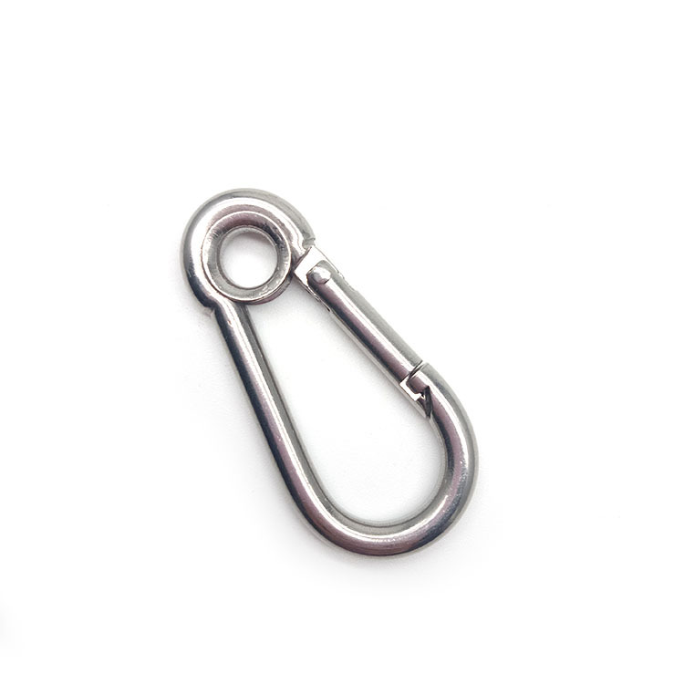 温州佰特304不锈钢带圈弹簧钩登山安全扣承重链条扣葫芦钩弹簧扣