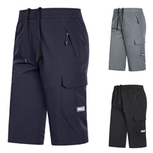 春夏季新款男士时尚休闲运动大码工装裤户外活动透气系绳五分裤