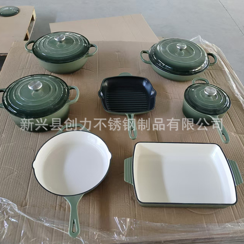 铸铁珐琅锅Manufacturer's enamel pot set无涂层汤锅炖锅妈咪锅 铸铁珐琅锅Manufacturer's enamel pot set无涂层汤锅炖锅妈咪锅