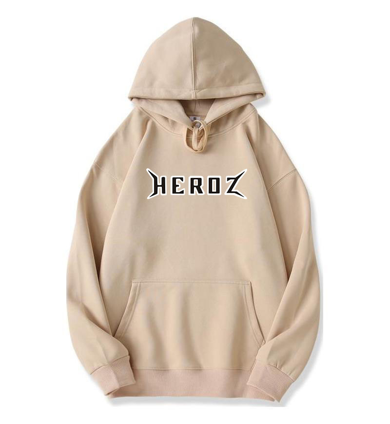 Men's Clothing 400G Silver Fox Fleece Fleece Lined Sweatshirt, Long Sleeves, Fleece Lined Drop Shoulder Hoodie, Hero Letter Autumn And Winter Style._viptrois.com