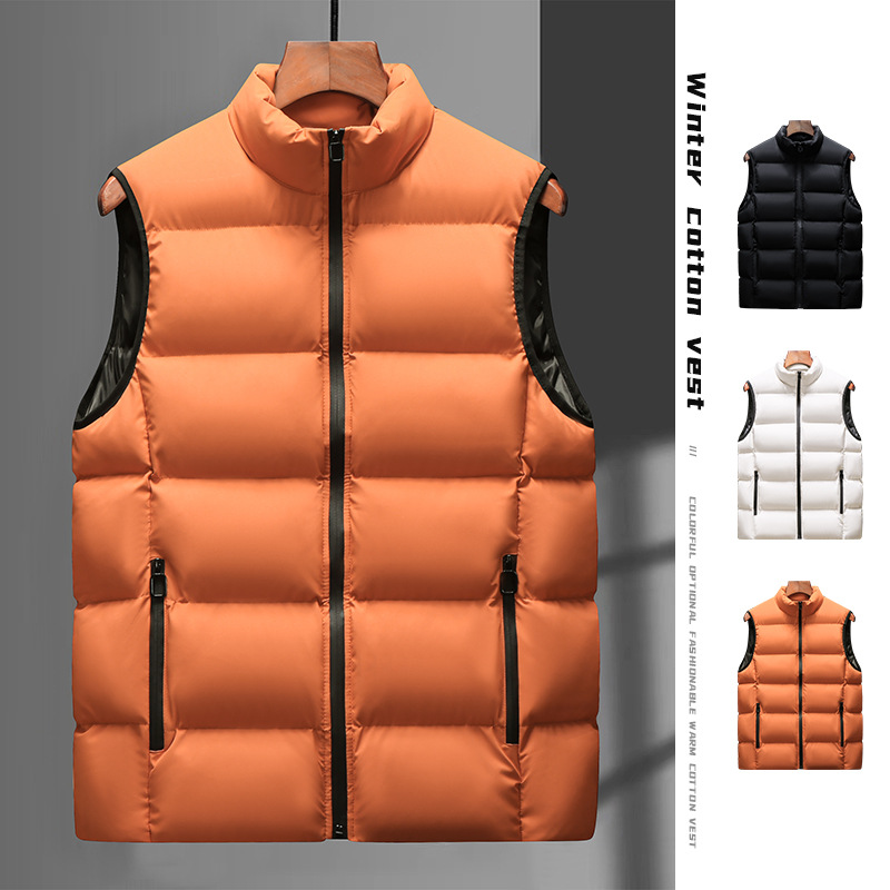 2026 Autumn/Winter New Thickened Casual Versatile Couple Vest for Youth, Cross-border E-commerce, and Teenagers - Outerwear Cotton Vest for Men