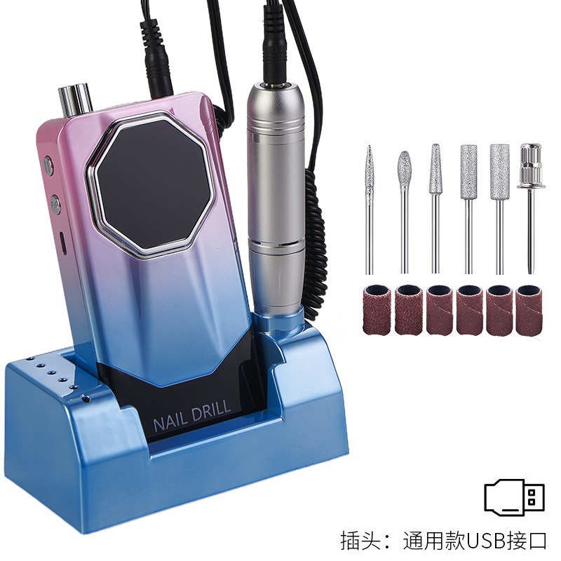 Polizador de manicuras de almacenamiento eléctrico polizador de manicuras de manicuras de manicuras de eliminación profesional de manicuras de piel muerta 45000 rpm