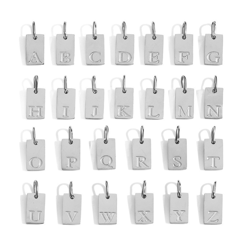 Cross-Border Brand 14K 26 English Letters DIY Pendant Accessories Titanium Steel Stainless Steel Vacuum Plating Accessories Wholesale Cross-Border Brand 14K 26 English Letters DIY Pendant Accessories Titanium Steel Stainless Steel Vacuum Plating Accessories Wholesale
