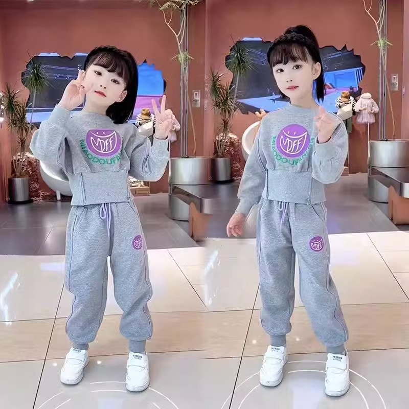 Kinder Langarmshirt Und Freizeithose Set Für Mädchen Herbstmode_voghion.com