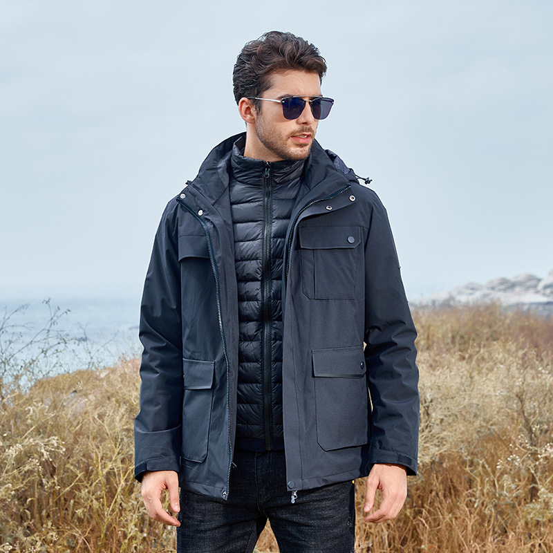 2021冬季情侶登山服戶外運動純色羽絨內(nèi)膽沖鋒衣男女情侶款滑雪服