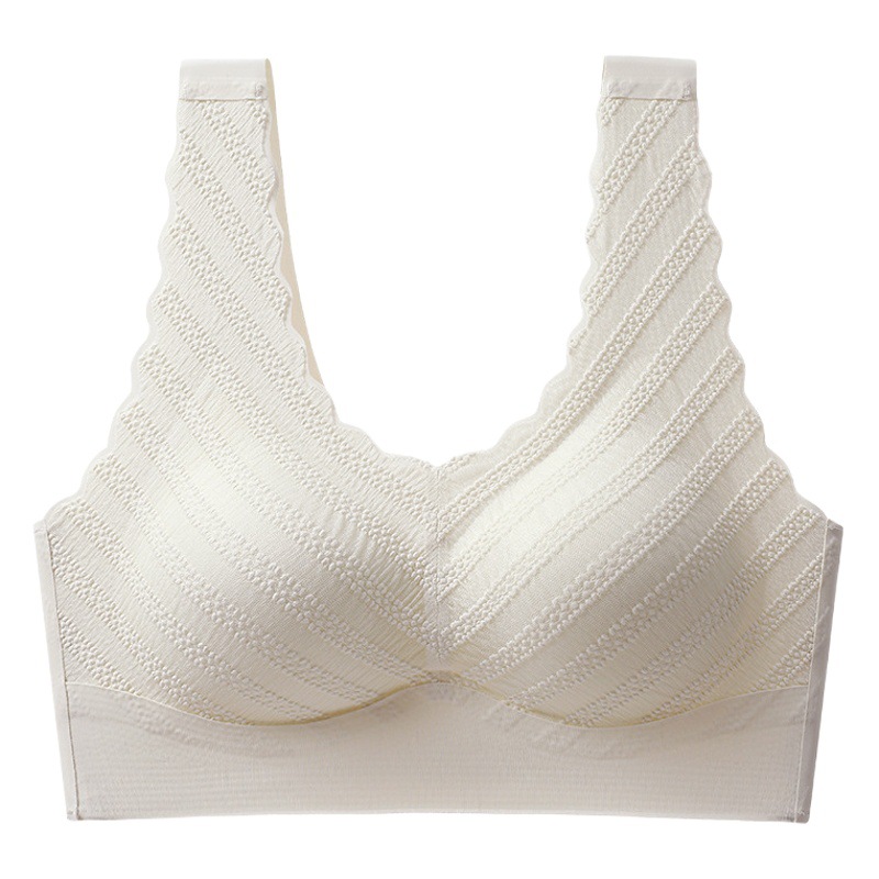 Libre de oxígeno 38 encaje push-up belleza espalda sin costuras sujetador desnudo sin anillo de acero fijo Copa pecho sosteniendo soporte superior sueño sujetador