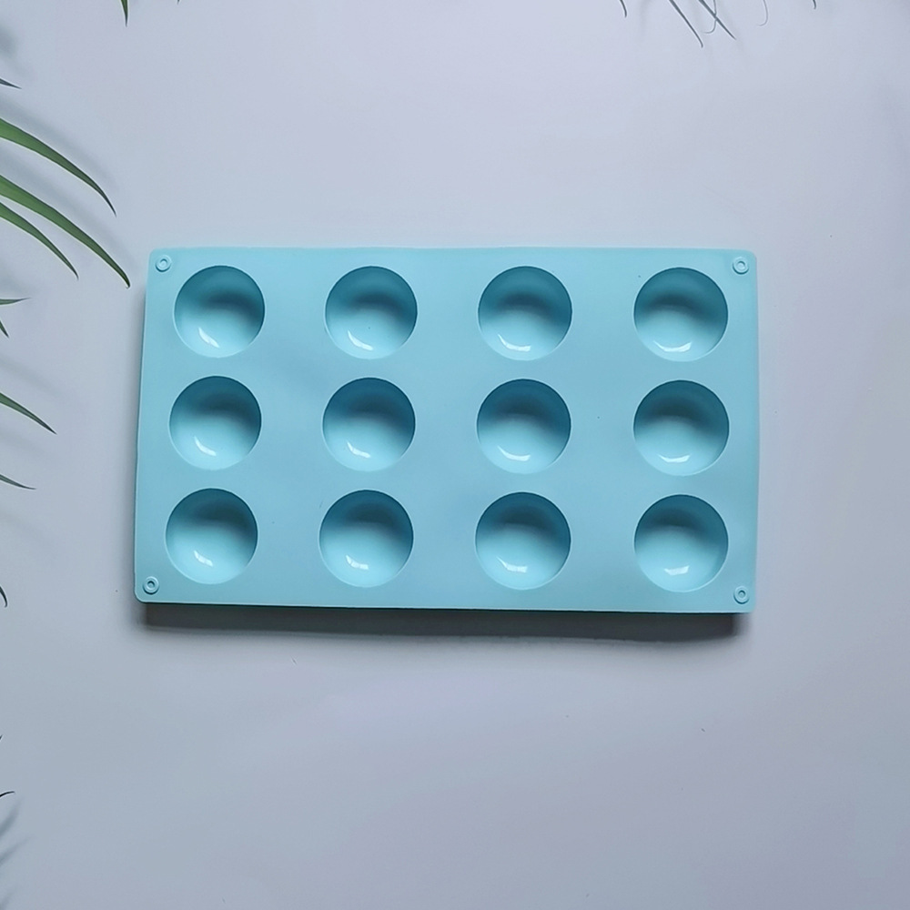 Silicone 12 con base plana semicircular 131 chocolate molde de silicona postre decoración de pastel cocina para hornear