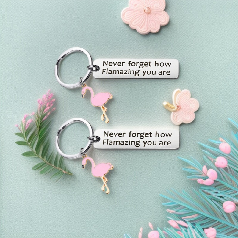 European and American Flamingo Stainless Steel Keychain for Your Girl, an Inspirational Gift for Your Best Friend European and American Flamingo Stainless Steel Keychain for Your Girl, an Inspirational Gift for Your Best Friend