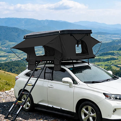 Car Roof Tent Quick-Open Suv Hard-Shell Tent for Jeep Wrangler, Vehicle-Mounted Abs Outdoor Camping Tent (Avtomobil dam çadırları) - two-windows-black-cloth-body-black-blackout-curtain-3