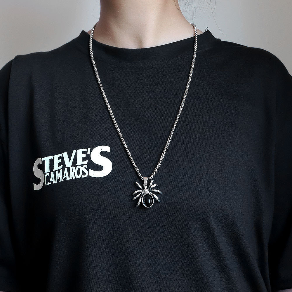 Collana ragno uomo stile dark gioielli hip hop con pendente_voghion.com