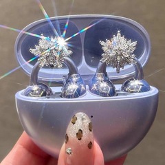雪花闪钻耳夹新款freeclip耳机夹轻奢大气小众独特风气质精致