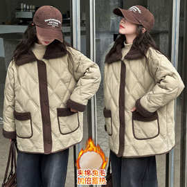 女童冬季保暖加厚棉服2025新款洋气冬装女大儿童休闲加绒棉衣外套