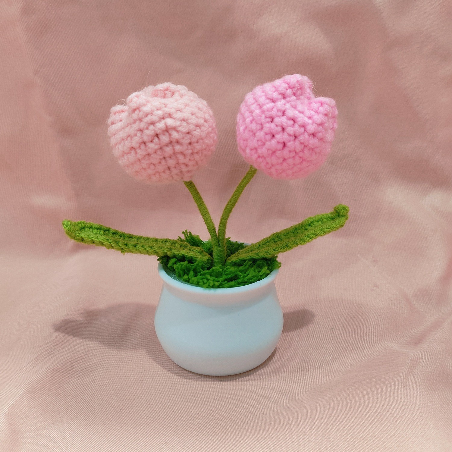 [완성된 작은 흰색 세면대] 양방향 그라데이션 핑크 튤립