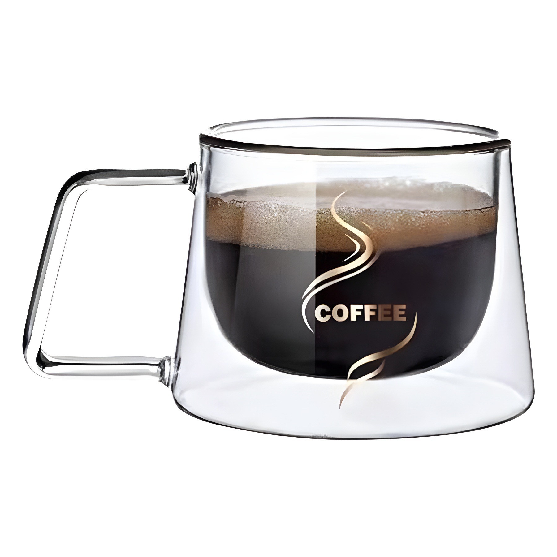 Transfronterizo de alto borosilicano de alto valor facial taza de café de leche resistente a los trópicos con mango taza acompañante de mano regalo explosivo doble aislamiento de vidrio