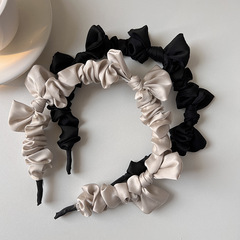 韓國發箍質感蝴蝶結髮卡甜美簡約氣質褶皺網紅ins復古頭飾女