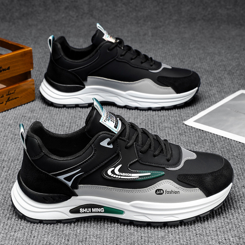 Zapatos de hombre primavera 2026 nuevo cuero impermeable zapatos deportivos casuales para correr zapatos de moda de hombre zapatos de moda de papá