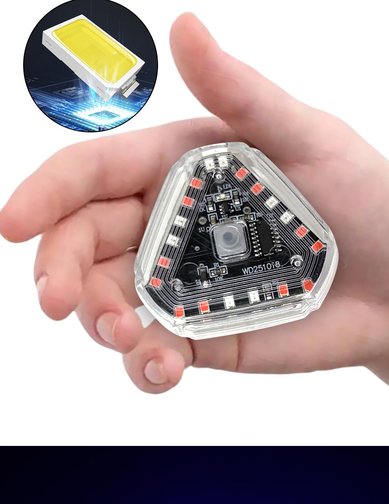 Car, Motorcycle, Tram Warning Light, Colorfulful Strobe Light, Led Decorative Light, Wiring-Free Solar Anti-Rear Collision Light