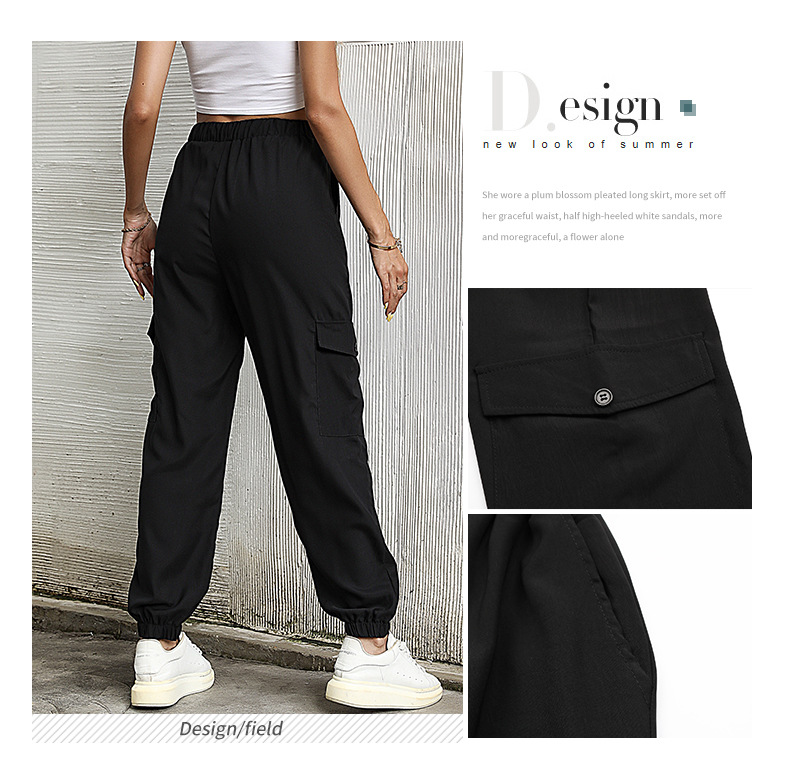 women s high waist loose solid color casual pants nihaostyles wholesale clothing NSDMB79608