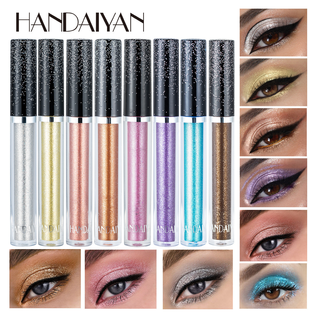 Han Daiyan Liquid Eyeshadow Multi-Color Shimmering Pearlescent Natural Shiny Eyeshadow Liquid Highlighter Liquid