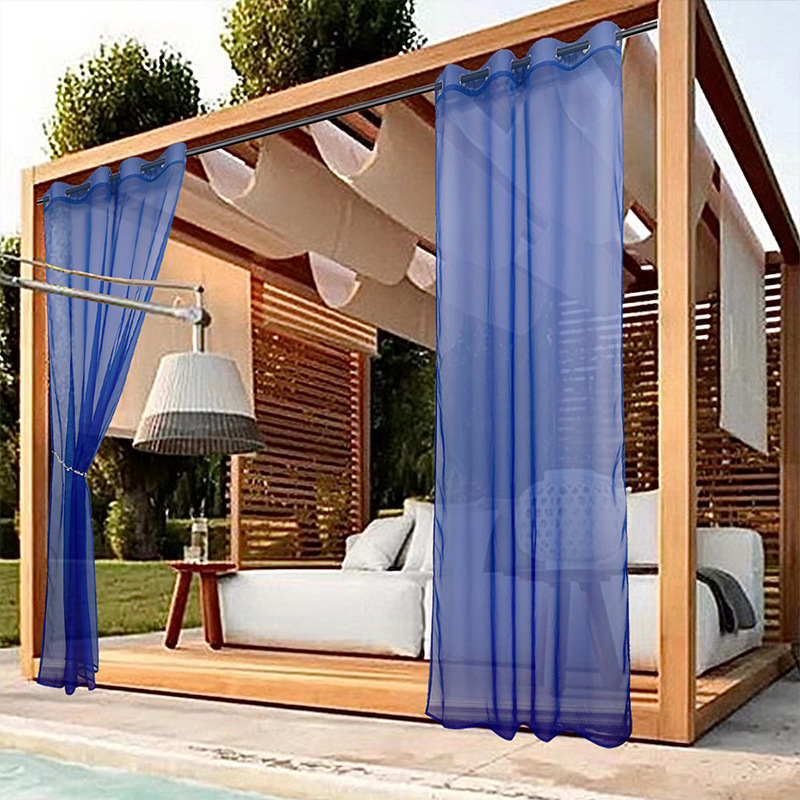 Waterproof Window Screen Terrace Outdoor Pavilion Light Transmission Screen Curtain in stock Amazon Foreign Trade Outdoor Cross-border Finished Curtain