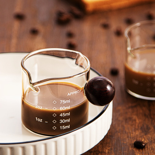 High borosilicate glass thickened transparent double mouth small milk cup mini espresso extraction milk cup coffee cup for home use