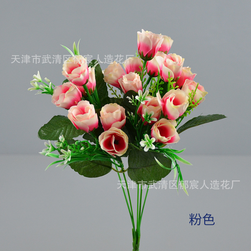 Ramo de rosas artificiales, flores artificiales, 18 coronas de tulipanes, arreglos florales, proyecto de jardinería, flores para decoración de centros comerciales