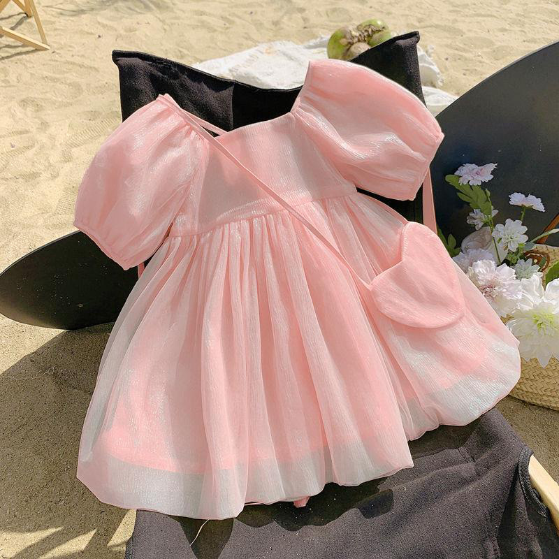2023 New Girls' dress Summer Dress Western Style Children's Princess Dress Summer Puffy Dress Little Girl's Dress Puff Sleeve