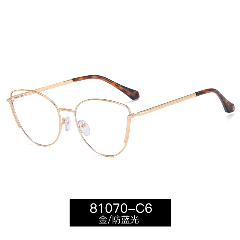 81070 gafas de luz anti-azul de las nuevas mujeres de moda se pueden equipar con gafas de miopía gafas de luz anti-azul de metal Retro