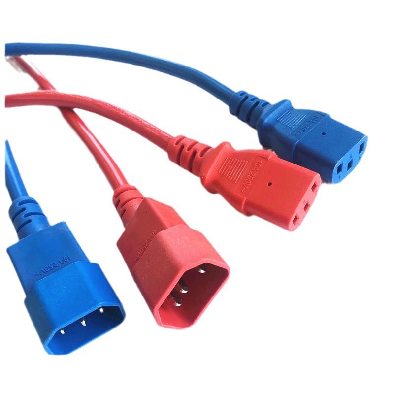 C13-C14插头线 品字公母对插电源线 三芯0.5/1/1.5米电缆线