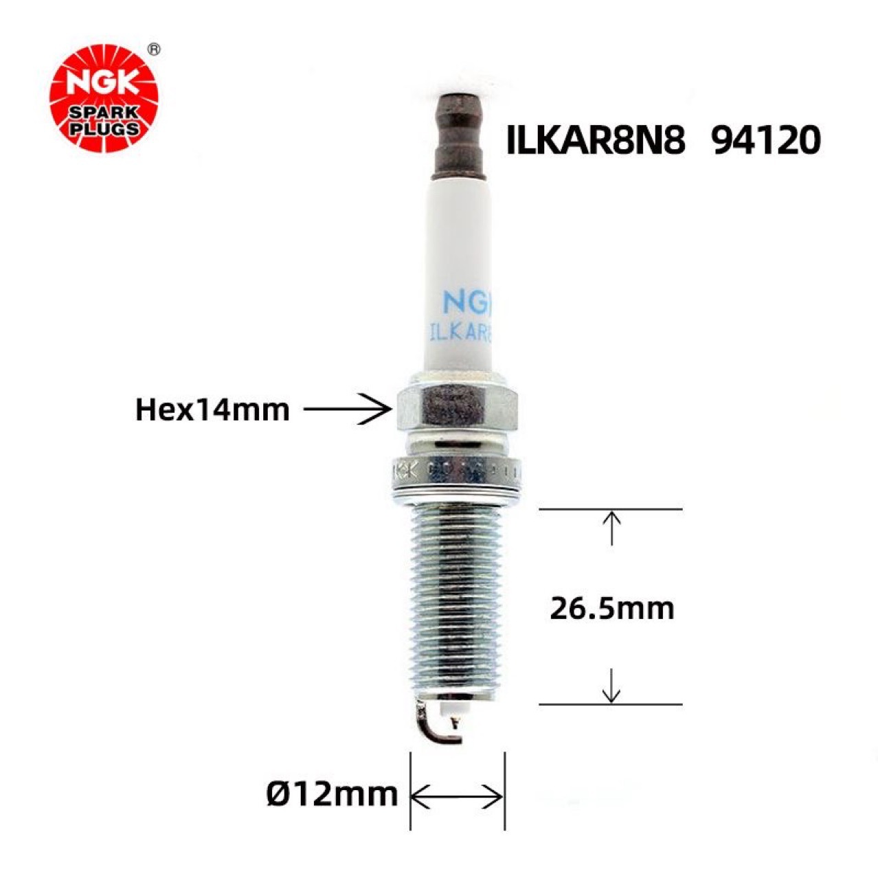 The original NGK iridium platinum spark plug ILKAR8N8 94120 is suitable for MG D90 Datong Roewe 950 burner