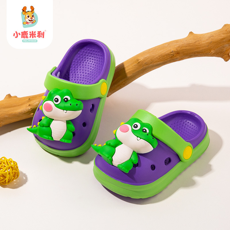 Summer Clogs for Boys and Girls, Soft-Soled Outdoor Dual-Use Sandals, Cartoon Home Slippers for Toddlers and Kids