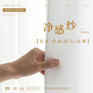 Three-Proof Sheer Curtain, Waterproof, Stain-Resistant, Light-Transmitting but Not See-Through, Window Screen, Heat-Insulating Sunshade Curtain, Bedroom Ins-Style Window Nano