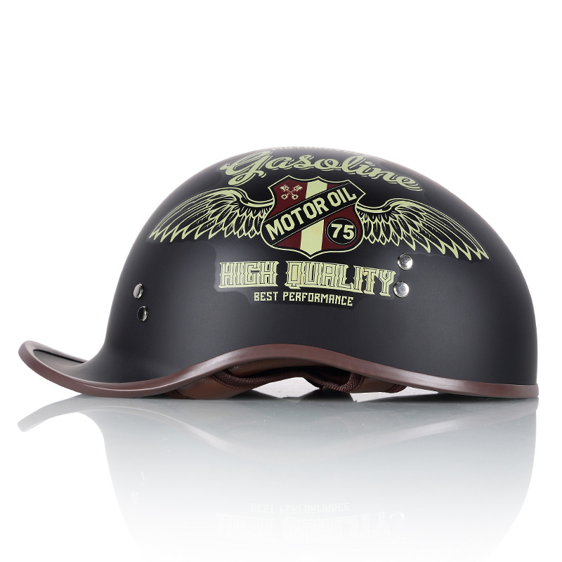 Casco de motocicleta eléctrica de verano retrógrado casco de cola de mitad casco masculino y masculino casco de casco personalidad casco de seguridad de locomotora de cuatro estaciones