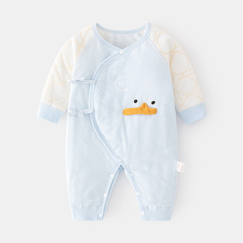 Baby cotton jumpsuit autumn and winter baby clothes monk clothes thin cotton robe newborn boneless quilted butterfly clothes