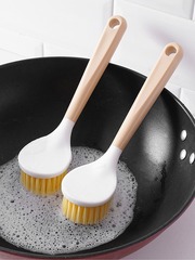 Long-handled wooden handle kitchen pot scrubber, versatile kitchen pot scrubber, non-slip kitchen pot scrubber, wholesale