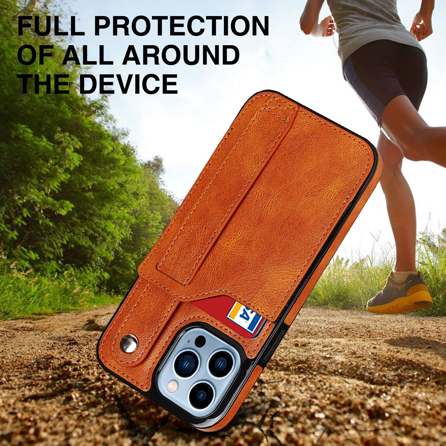 Convient au bracelet Apple 14, à l'étui en cuir pour téléphone iPhone 15, à l'insertion de cartes, à l'étui de protection créatif 13_voghion.com
