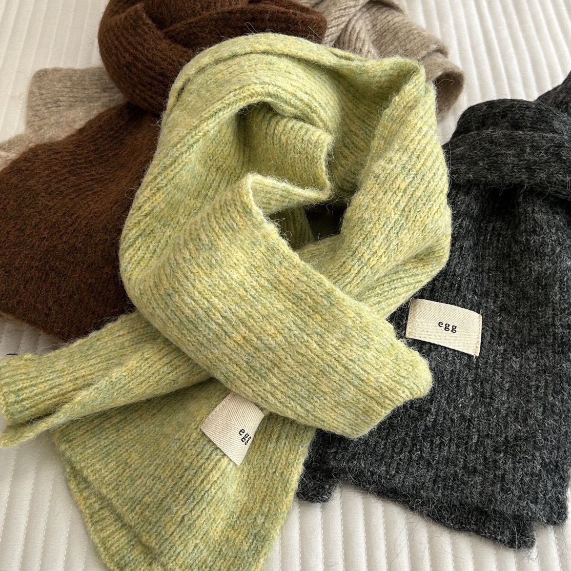 Sisaldab villa~ Uus pehme kleepuv muna ühevärviline i mitating kašmiir sall talvesoojuseks ja mitmekülgseks kudumiseks_voghion.com