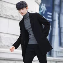 毛呢大衣中长款双面呢外套西装加厚秋冬修身时尚百搭呢子风衣