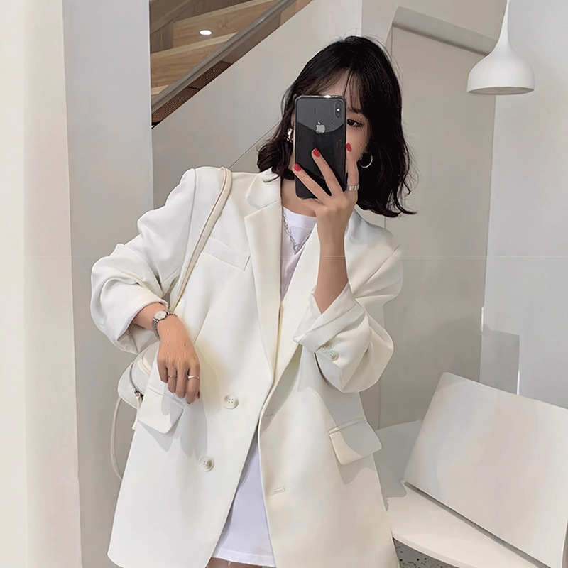 High-End Black Suit Jacket for Women 2025 Spring & Fall New Korean Style Loose Small Suit Suit Top