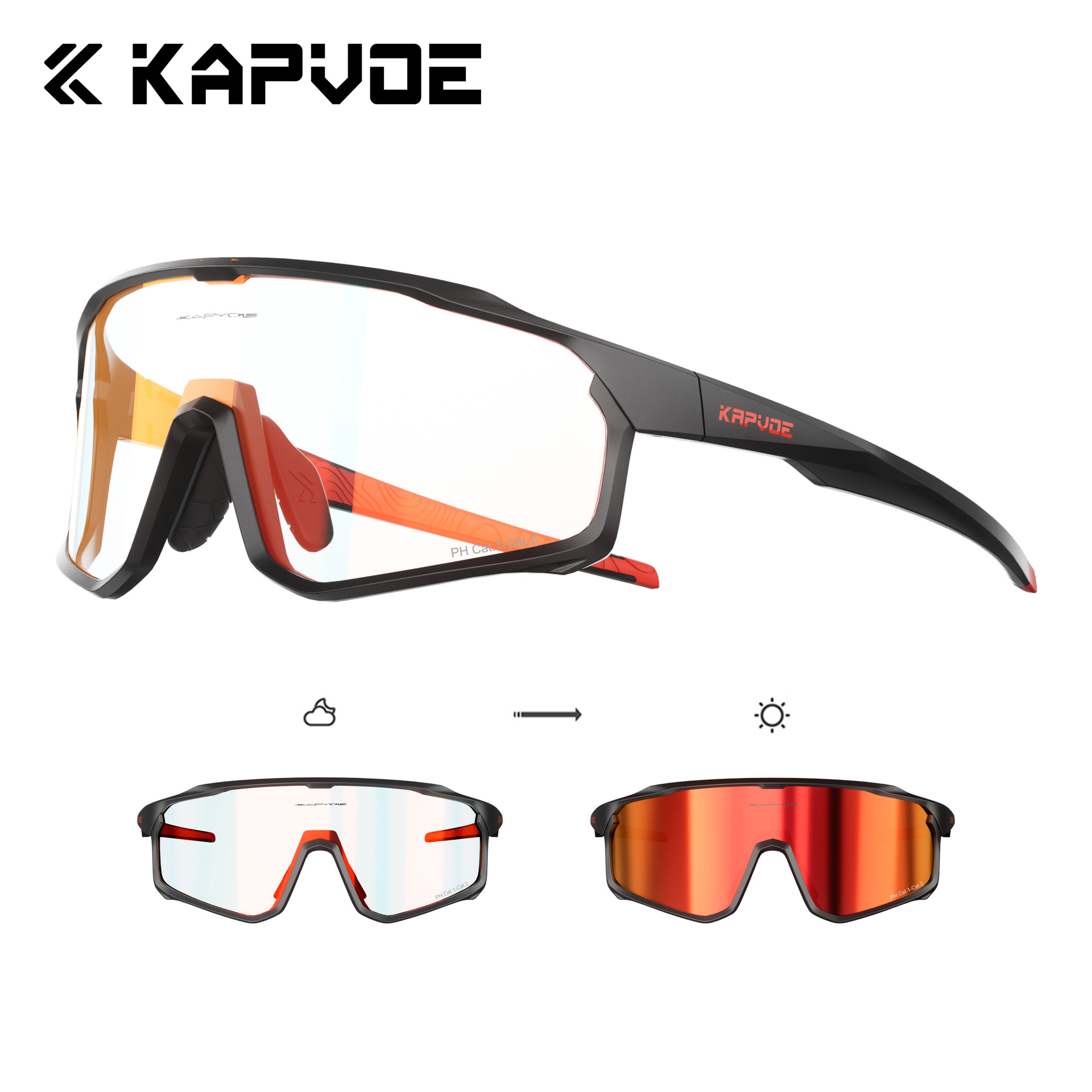 Gafas Fotocromáticas de Ciclismo con Marco Desmontable de TR90, Fotocromático y Anti-Arena, para Deportes al Aire Libre