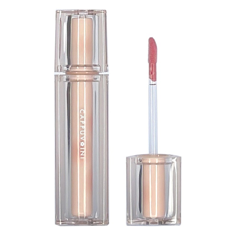 Cappuvini helado té espejo labio esmalte brillante labio brillante cristal jalea labio transparente tubo tarjeta burbuja Weini brillo de labios