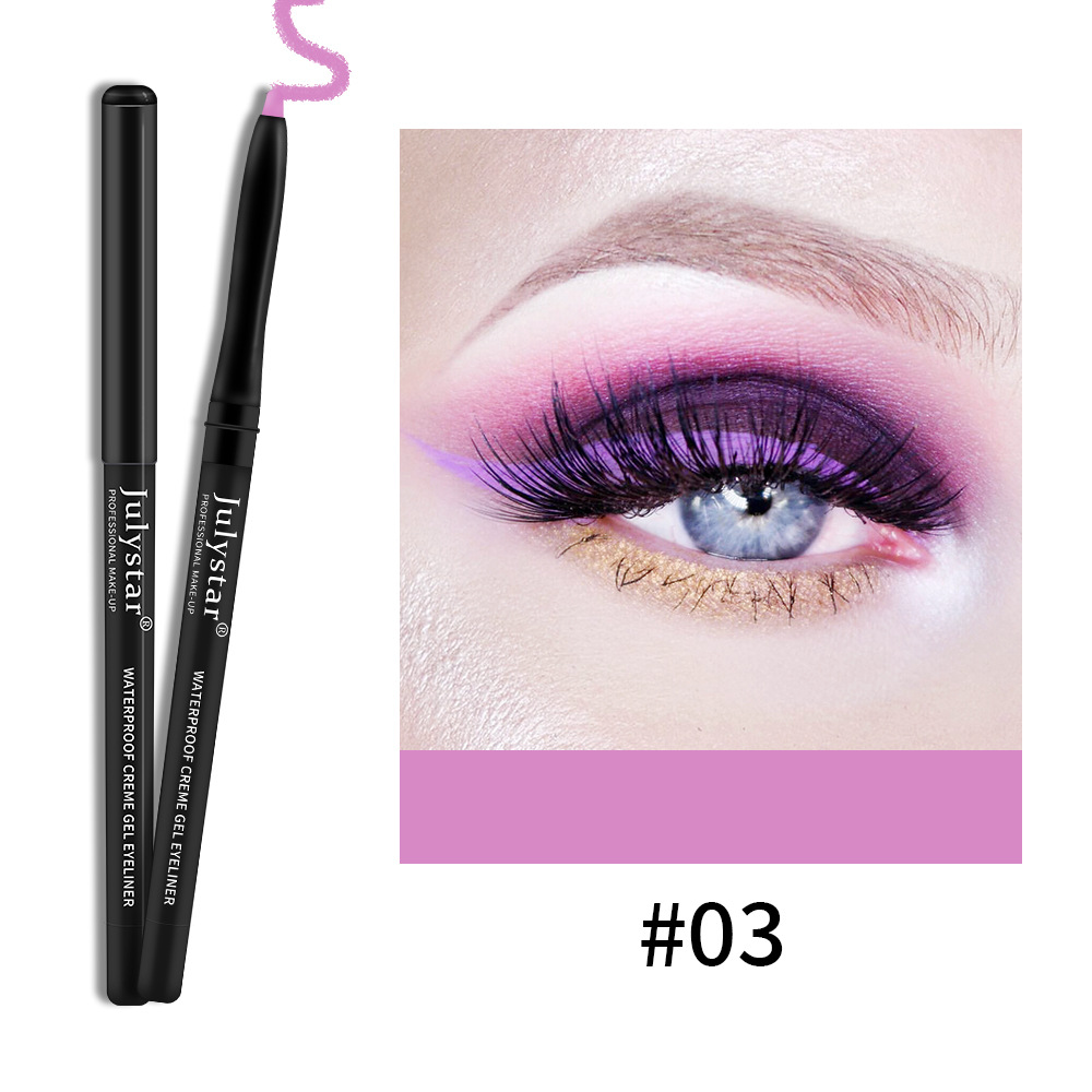 Julystar durable color gel waterproof and not easy to smudge white eyeliner pen_voghion.com